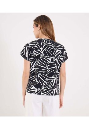 Blusa Para Mujer Manga Corta Color Negro Marca Ostu #40121203
