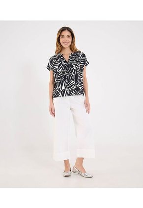 Blusa Para Mujer Manga Corta Color Negro Marca Ostu #40121203