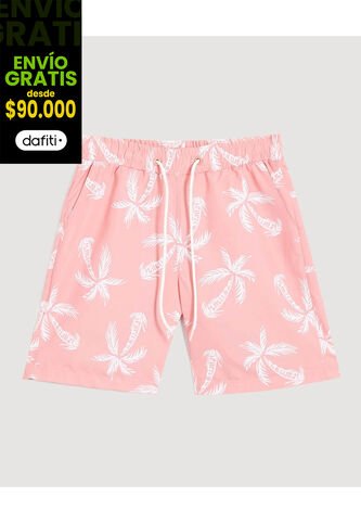 Bermuda Infantil Niño Regular Corto Color Coral Marca Ostu #80100059 Ostu