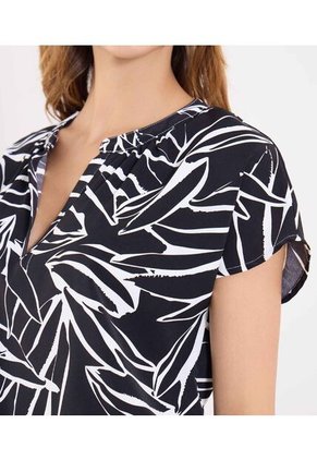 Blusa Para Mujer Manga Corta Color Negro Marca Ostu #40121203