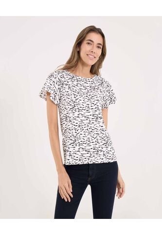 Camiseta Para Mujer Manga Corta Cuello Redondo Color Avena Marca Ostu #40092669 Ostu