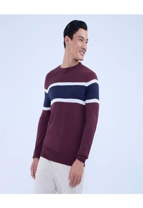 Saco Para Hombre Cuello Redondo Color Vino Marca Ostu #60330042