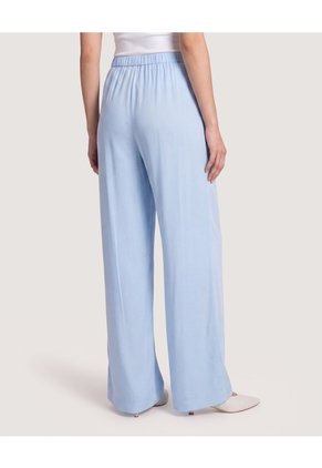 Pantalón Palazzo Fluido Para Mujer Azul Ostu