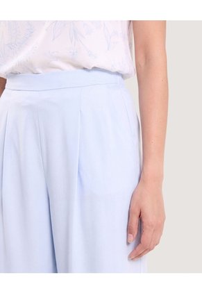 Pantalón Palazzo Fluido Para Mujer Azul Ostu