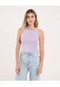 Camiseta Para Mujer Crop Top Manga Sisa Color Lila Marca Ostu #40092607 de Ostu