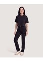 Camiseta Crop Oversize  Para Mujer Negro Ostu de Ostu