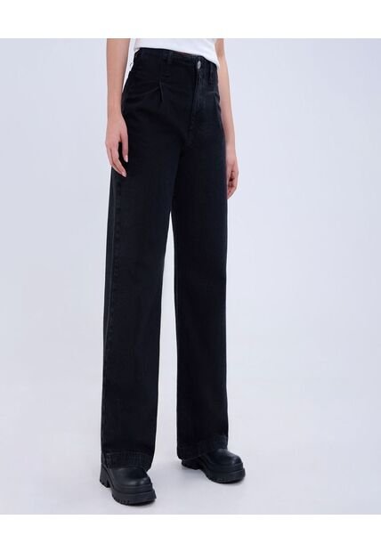Jean Para Mujer Wide-Leg Minimal Color Negro Marca Ostu #40160479