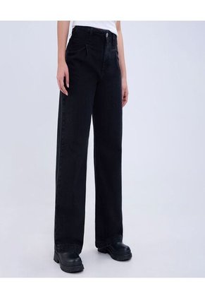 Jean Para Mujer Wide-Leg Minimal Color Negro Marca Ostu #40160479