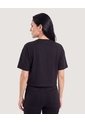 Camiseta Crop Oversize  Para Mujer Negro Ostu de Ostu