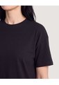 Camiseta Crop Oversize  Para Mujer Negro Ostu de Ostu