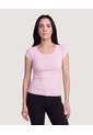Camiseta Básica Con Botones  Para Mujer Lila Ostu de Ostu