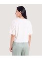 Camiseta Crop Oversize  Para Mujer Crema Ostu de Ostu