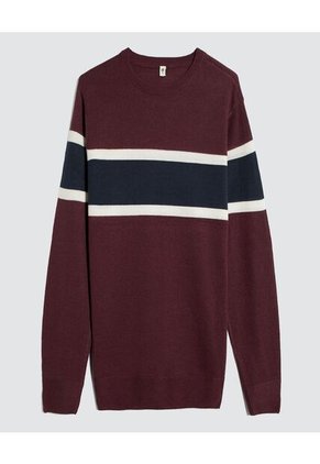 Saco Para Hombre Cuello Redondo Color Vino Marca Ostu #60330042