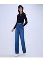 Jean Para Mujer Wide-Leg Minimal Color Azul Medio Marca Ostu #40160477 de Ostu