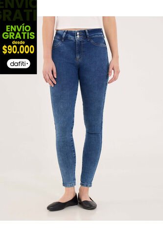 Jean Para Mujer Push Up Color Azul Marca Ostu #40160592 Ostu