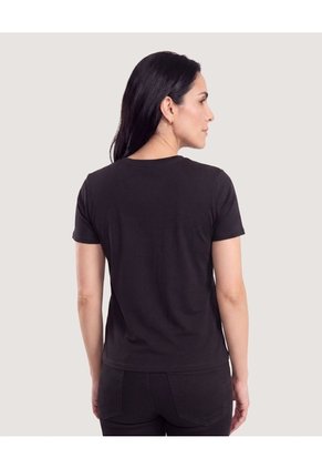 Camiseta Stitch Relax  Para Mujer Negro Ostu