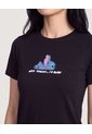 Camiseta Stitch Relax  Para Mujer Negro Ostu de Ostu