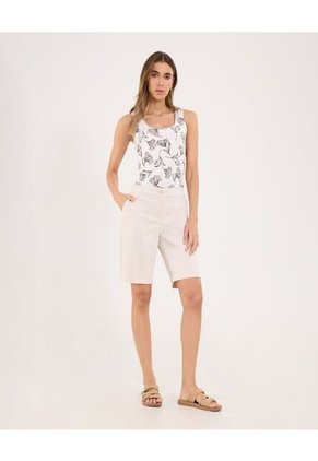 Top Para Mujer Cuello Redondo Color Crudo Marca Ostu #40220412