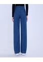 Jean Para Mujer Wide-Leg Minimal Color Azul Medio Marca Ostu #40160477 de Ostu