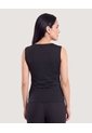 Camiseta Drapeado Brillos  Para Mujer Negro Ostu de Ostu