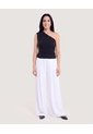 Camiseta One Shoulder Texturizada  Para Mujer Negro Ostu de Ostu