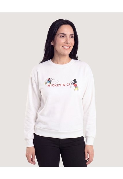 Buzo Mickey Y Co Classic  Para Mujer Crema Ostu