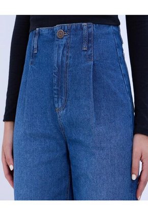 Jean Para Mujer Wide-Leg Minimal Color Azul Medio Marca Ostu #40160477