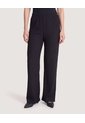 Pantalón Wide Leg Texturizado  Para Mujer Negro Ostu de Ostu