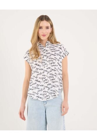 Camisa Para Mujer Manga Corta Color Negro Marca Ostu #40010337 Ostu