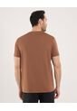 Camiseta Para Hombre Manga Corta Cuello Redondo Color Camel Marca Ostu #60091717 de Ostu