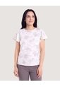 Camiseta Con Vuelos Estampada  Para Mujer Gris Ostu de Ostu