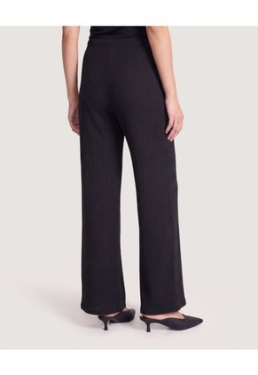 Pantalón Wide Leg Texturizado Para Mujer Negro Ostu