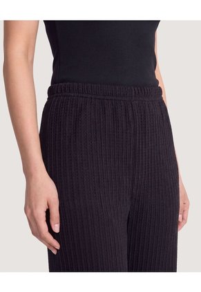 Pantalón Wide Leg Texturizado Para Mujer Negro Ostu