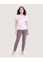 Camiseta Con Vuelos Estampada  Para Mujer Gris Ostu de Ostu