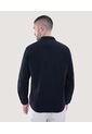 Camisa Para Hombre Manga Larga Con Bolsillo Color Negro Marca Ostu #60010671 de Ostu