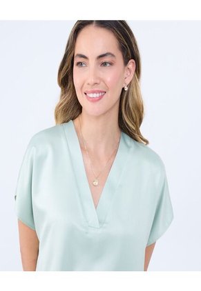 Blusa Para Mujer Manga Corta Color Verde Claro Marca Ostu #40121109