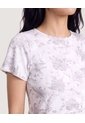 Camiseta Con Vuelos Estampada  Para Mujer Gris Ostu de Ostu