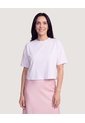 Camiseta Crop Oversize  Para Mujer Lila Ostu de Ostu