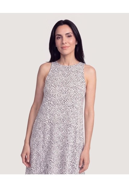 Vestido Sisa Silueta Fluida  Para Mujer Crema Ostu
