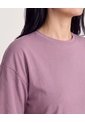 Camiseta Crop Oversize  Para Mujer Morado Ostu de Ostu