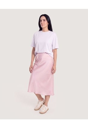 Camiseta Crop Oversize  Para Mujer Lila Ostu