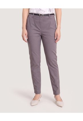 Pantalon Basico Tipo Chino Para Mujer Gris Ostu