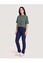 Camiseta Crop Oversize  Para Mujer Verde Ostu de Ostu