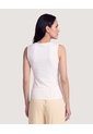 Camiseta Drapeado Brillo  Para Mujer Crema Ostu de Ostu