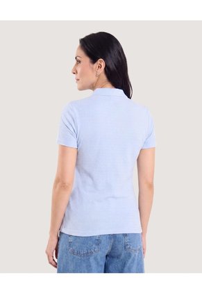Polo Texturizada Essential  Para Mujer Azul Ostu