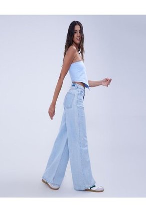 Blusa Para Mujer Manga Sisa Color Celeste Marca Ostu #40121071