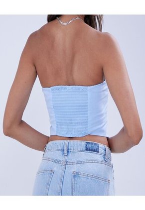 Blusa Para Mujer Manga Sisa Color Celeste Marca Ostu #40121071