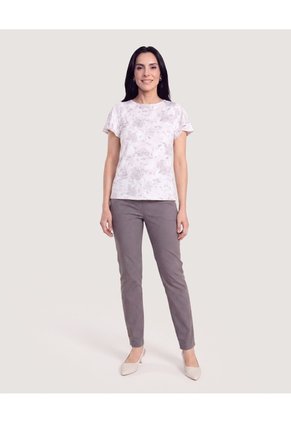 Pantalon Basico Tipo Chino Para Mujer Gris Ostu
