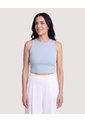 Tank Top Cuello Redondo  Para Mujer Azul Ostu de Ostu