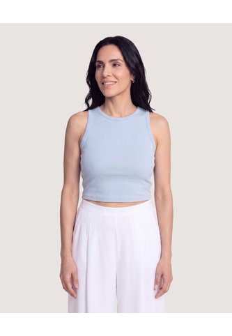 Tank Top Cuello Redondo  Para Mujer Azul Ostu Ostu